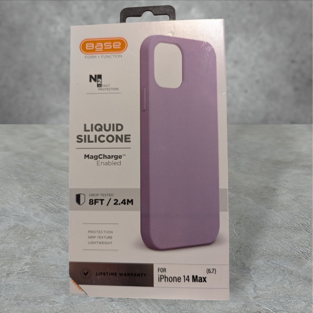 A4. Base Liquid Silicone MagCharge Case For Apple iPhone 14 Max (14 Plus) Purple